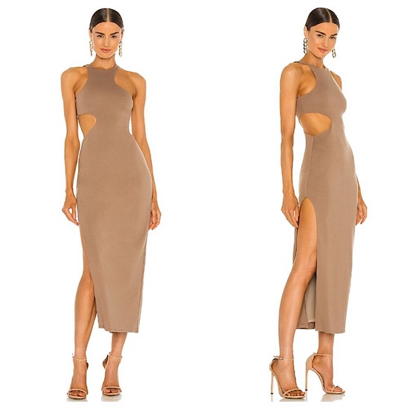 Michael Costello Dresses & Skirts - NWT!! Michael Costello x REVOLVE Rylan Midi Dress in Taupe